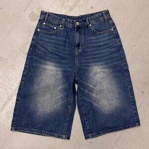 BLUE WIDE LEG BAGGY JORTS 32 WAIST